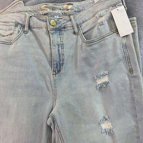 Seven7 5 POINTS -LIGHT BLUE Bombshell Ripped Skinny Jeans, US 12 NWT $89 - Picture 5 of 6